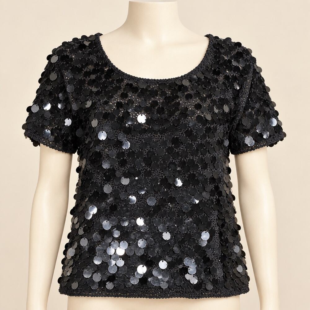 Vintage Handmade Sequins Top M
